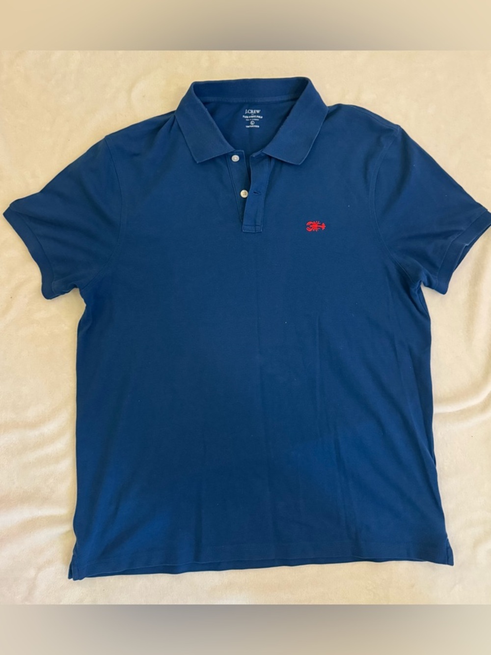 J. Crew Factory Men’s Polo with Red Embroidered Lobster